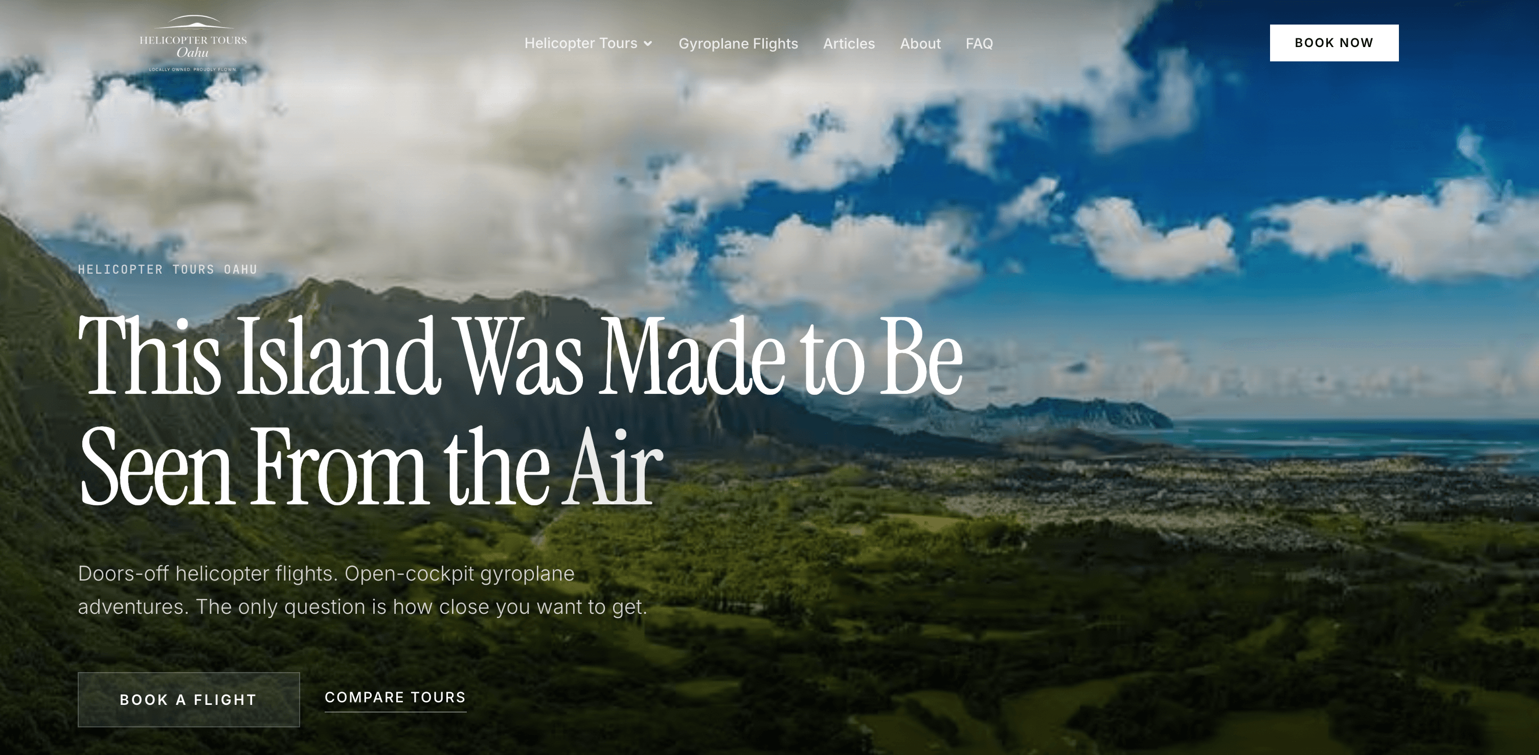 Helicopter Tour Oahu — New business launched into Hawaii’s most competitive tourism vertical with 20 pages and 11 SEO articles
